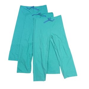 3 Pair Medline Encore Scrub Pants Unisex Sz L Reversible Drawstring Waist